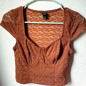 Brown wild fable lace top.
